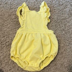 Yellow Striped Baby Romper